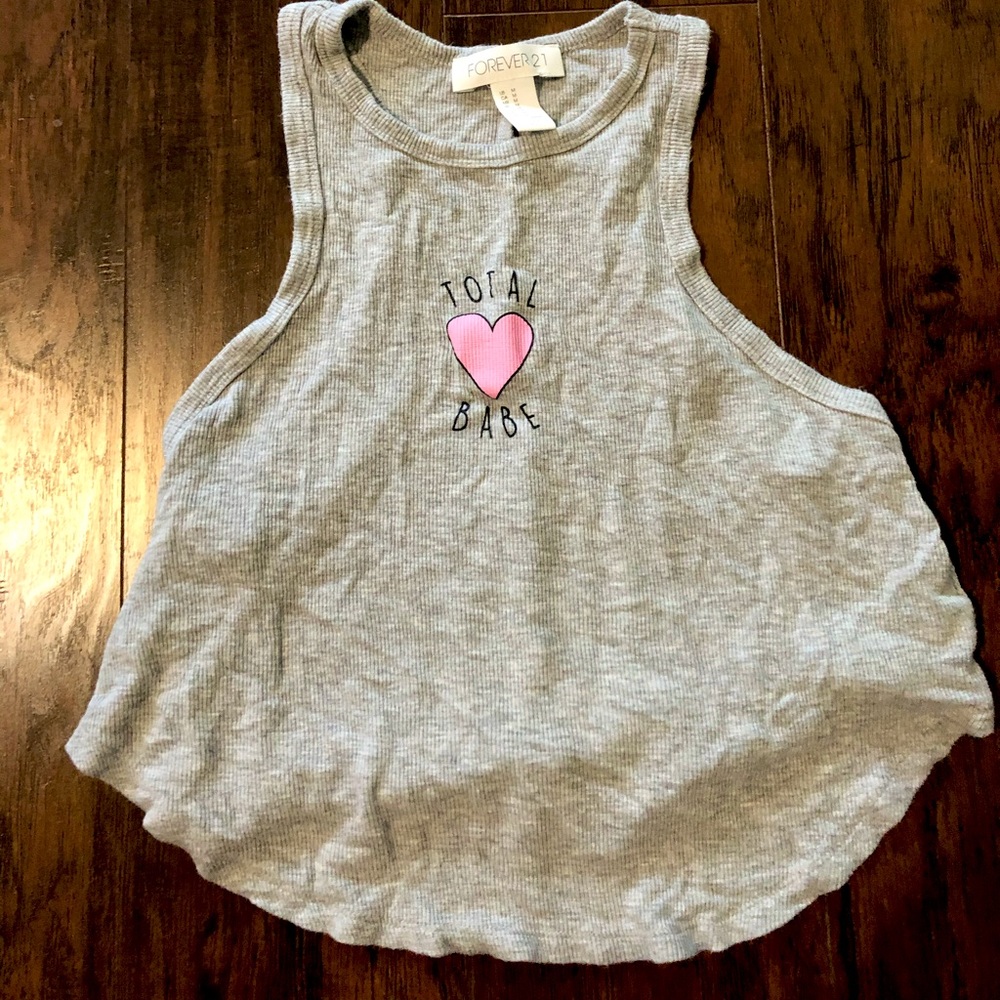 Forever 21 spell out racer back tank top